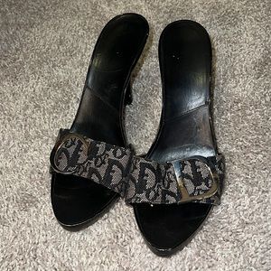 Dior platform Size 8US Black Dior Logo CD